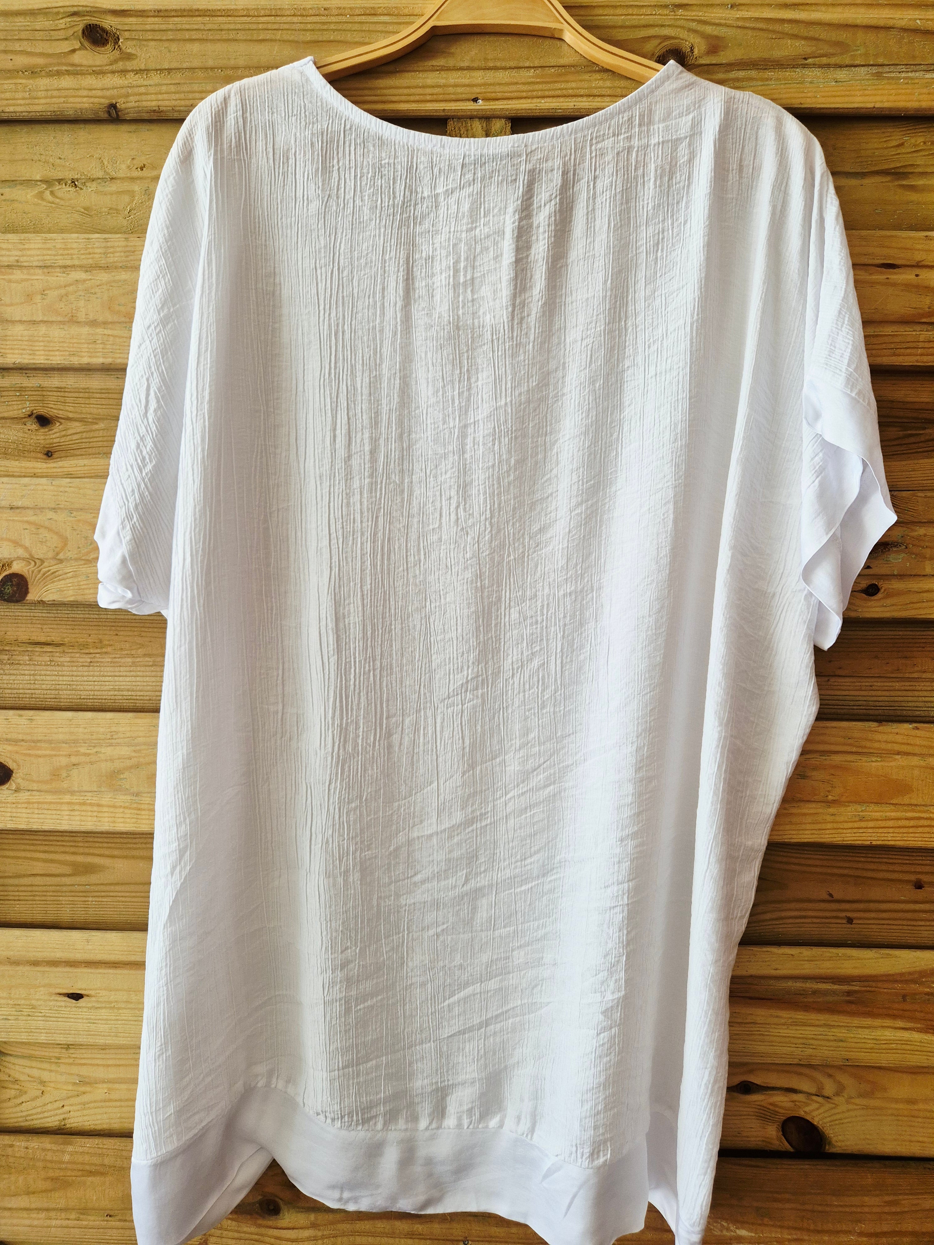 Blouse ample avec détail en satin · Taille unique XL–3XL
