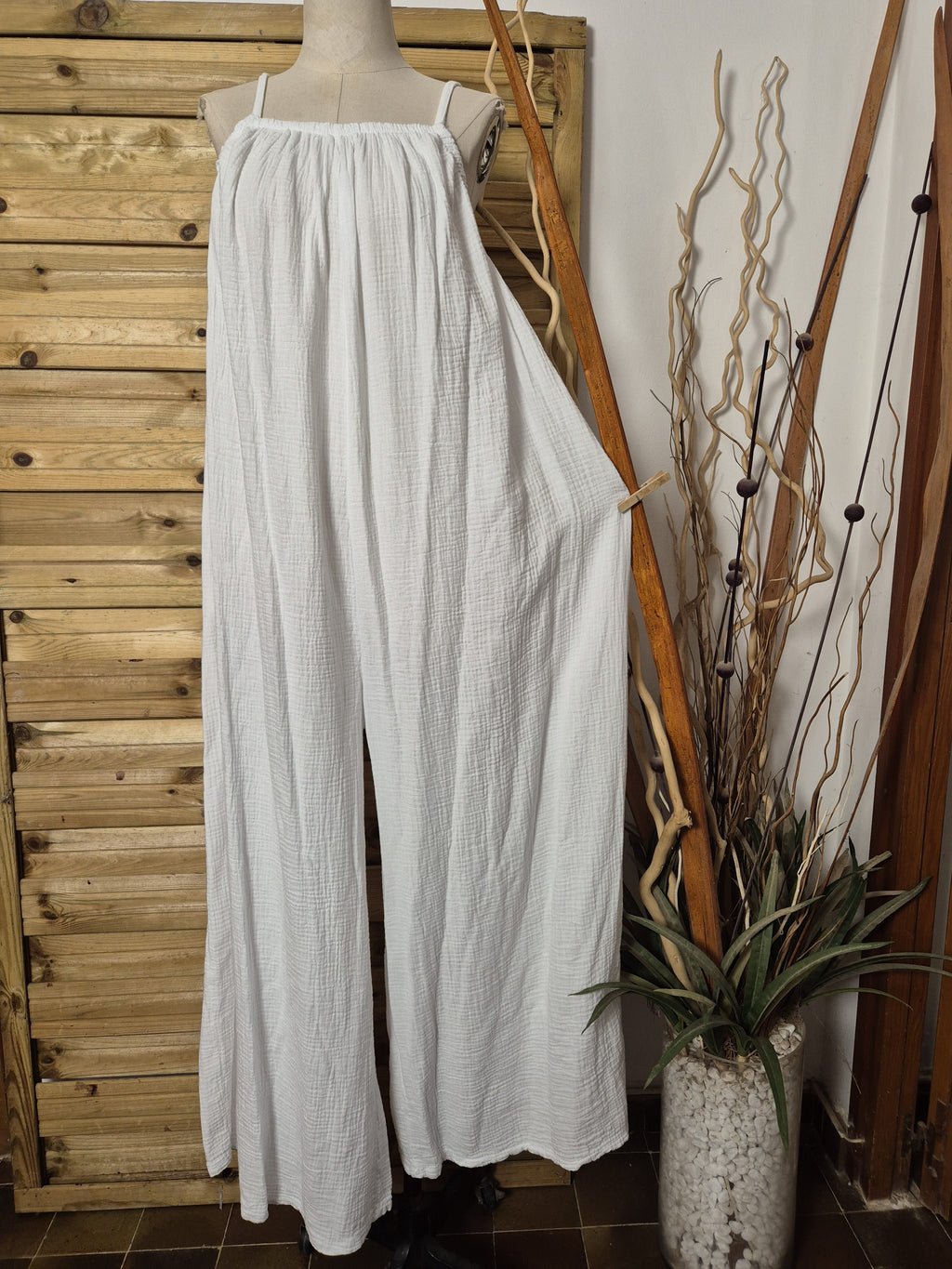 Combinaison en mousseline blanche · Taille unique