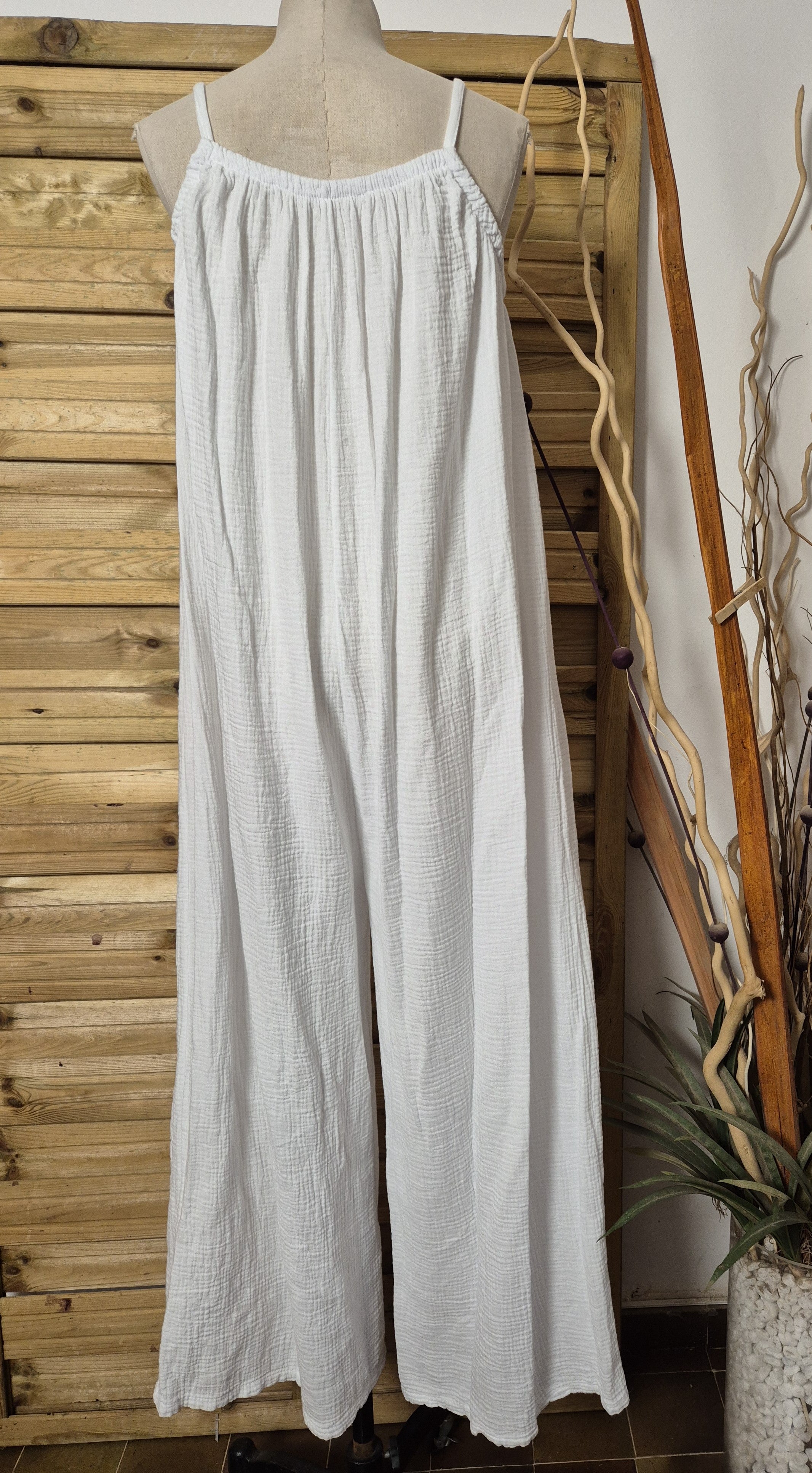 Combinaison en mousseline blanche · Taille unique
