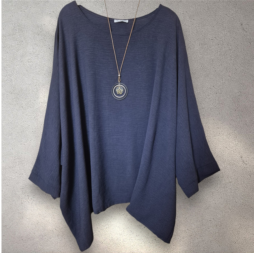 Blusa amplia azul marino