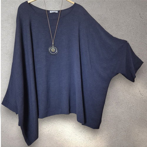 Blusa amplia azul marino