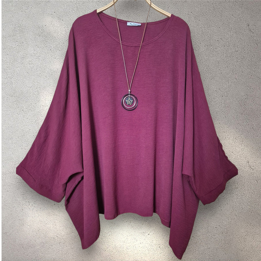 Blusa amplia burdeos