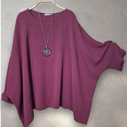 Blusa amplia burdeos