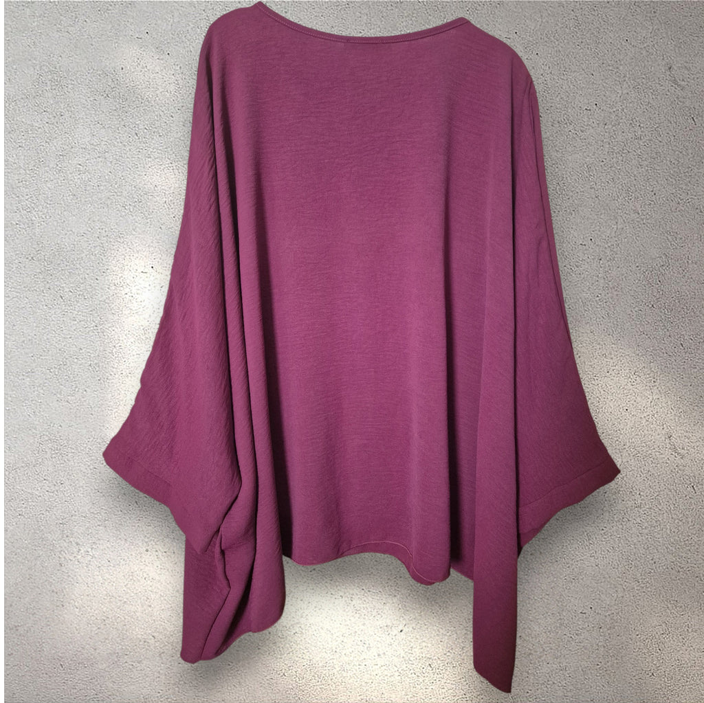 Blusa amplia burdeos