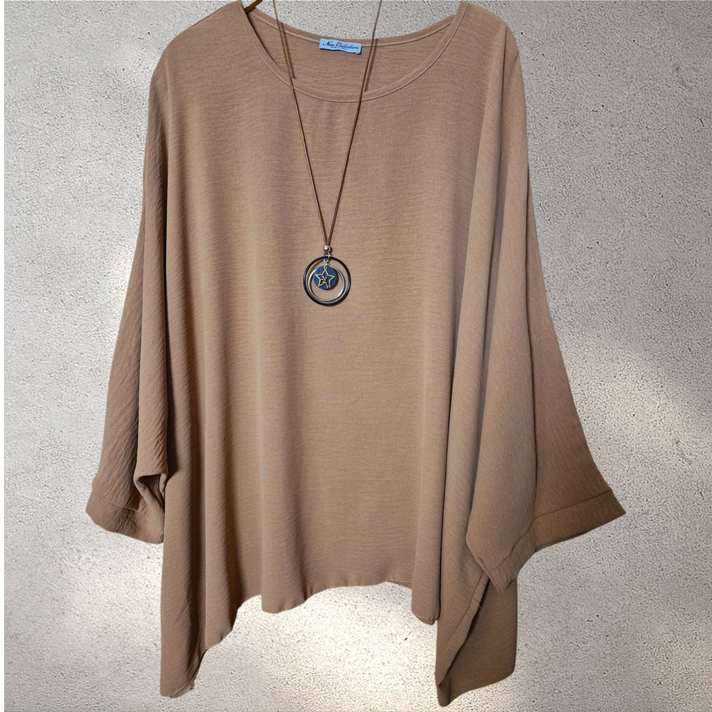 Blusa amplia camel