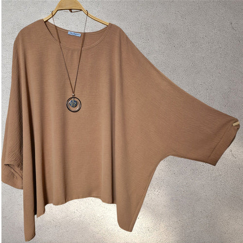 Blusa amplia camel