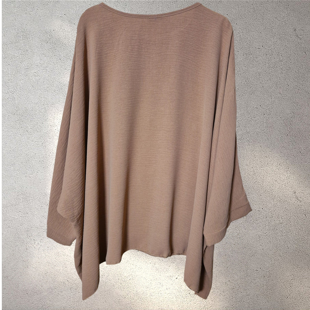 Blusa amplia camel