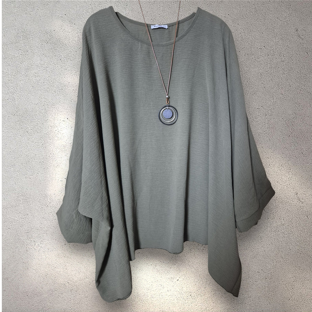 Blusa amplia caqui
