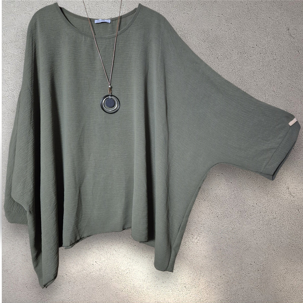 Blusa amplia caqui