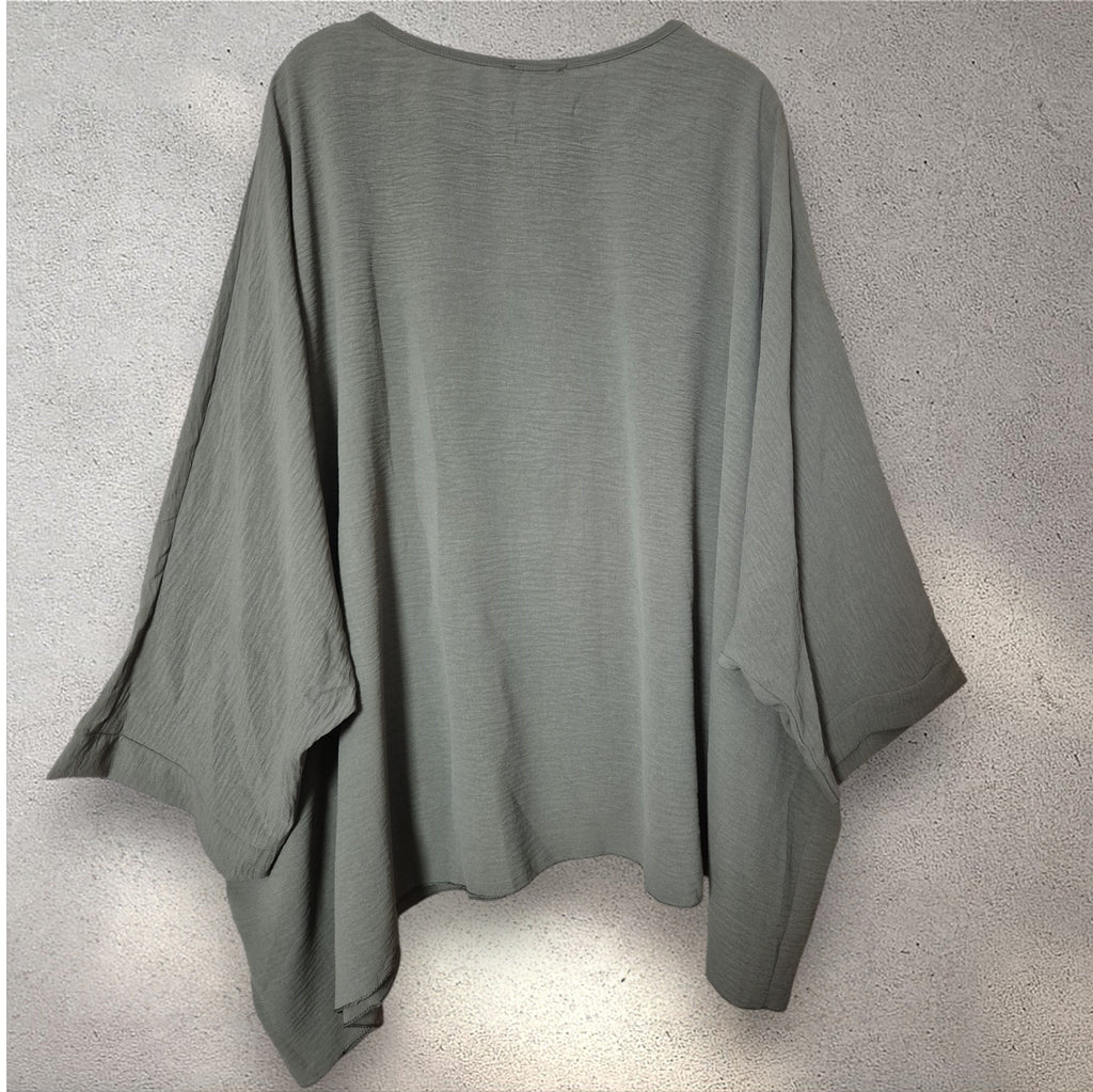 Blusa amplia caqui