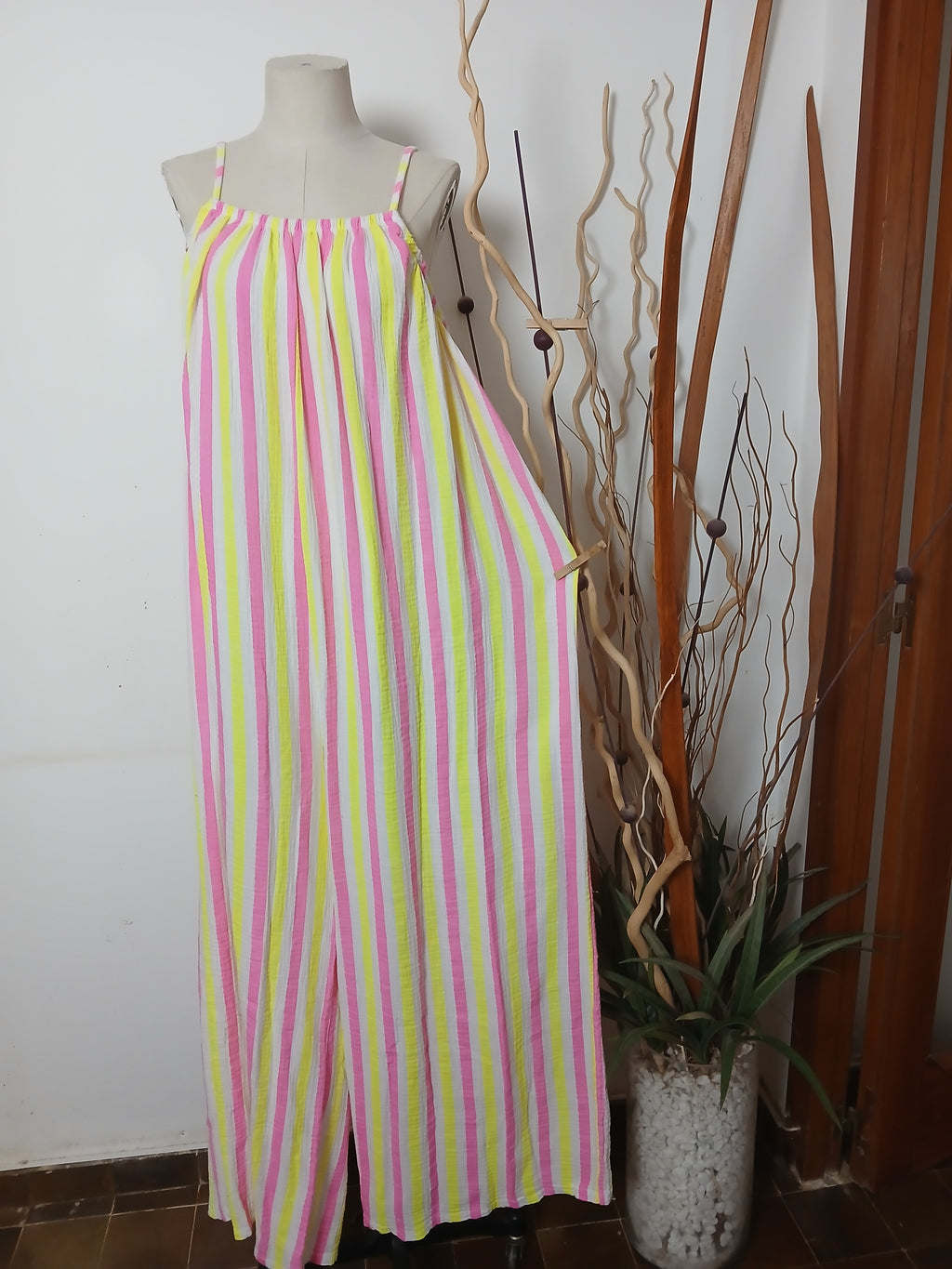 Combinaison en mousseline rayée · Taille unique