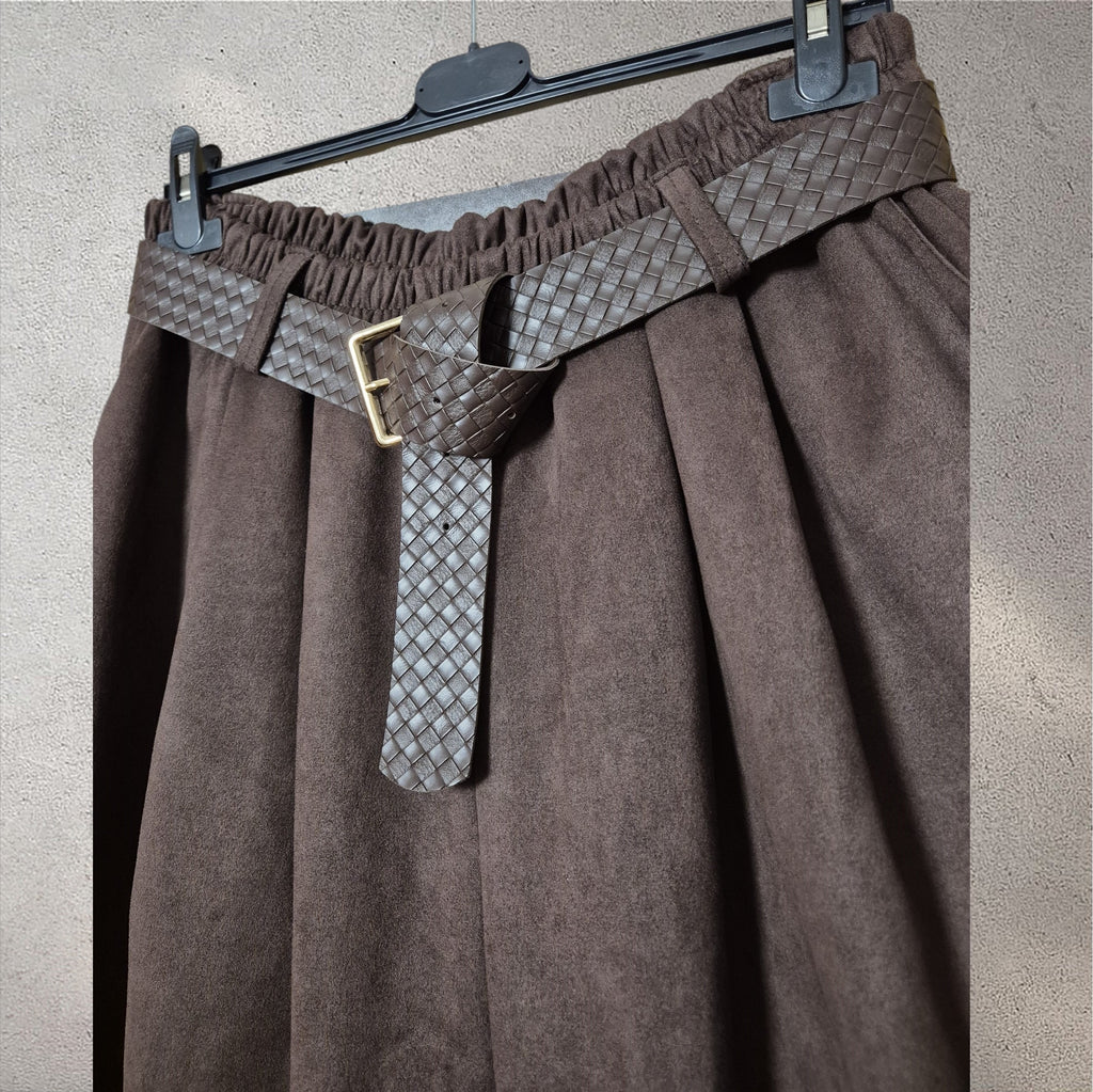 Pantalón antelina marrón